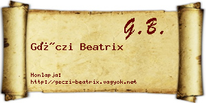 Géczi Beatrix névjegykártya