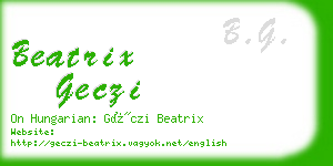 beatrix geczi business card